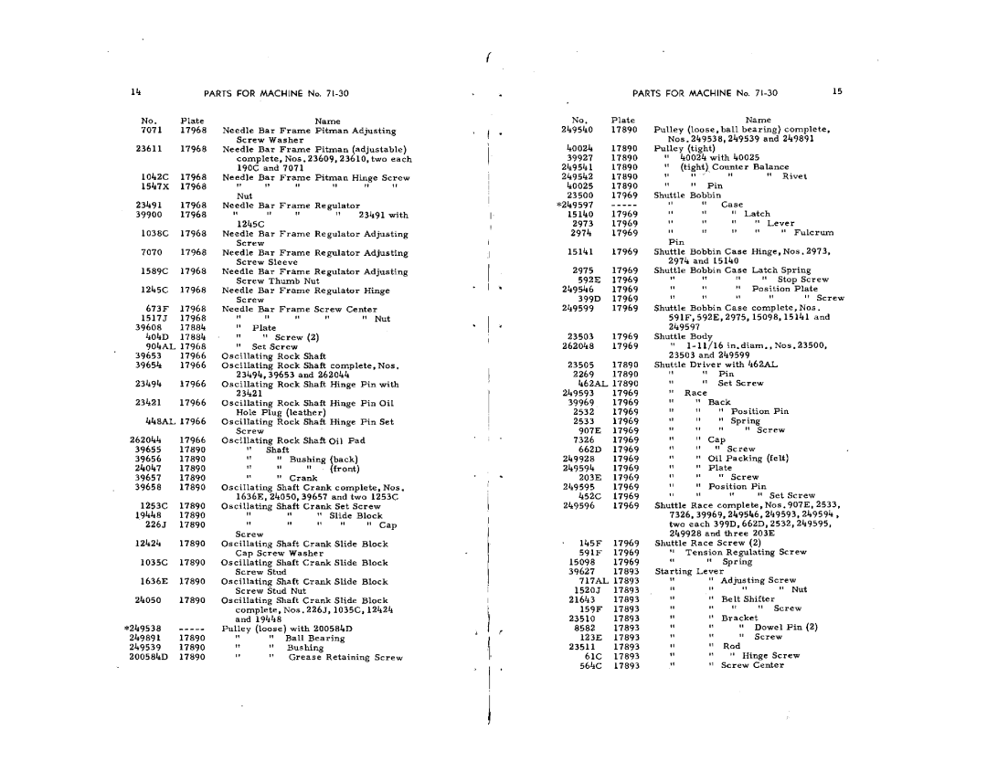 Singer 71-31, 71-30 manual 