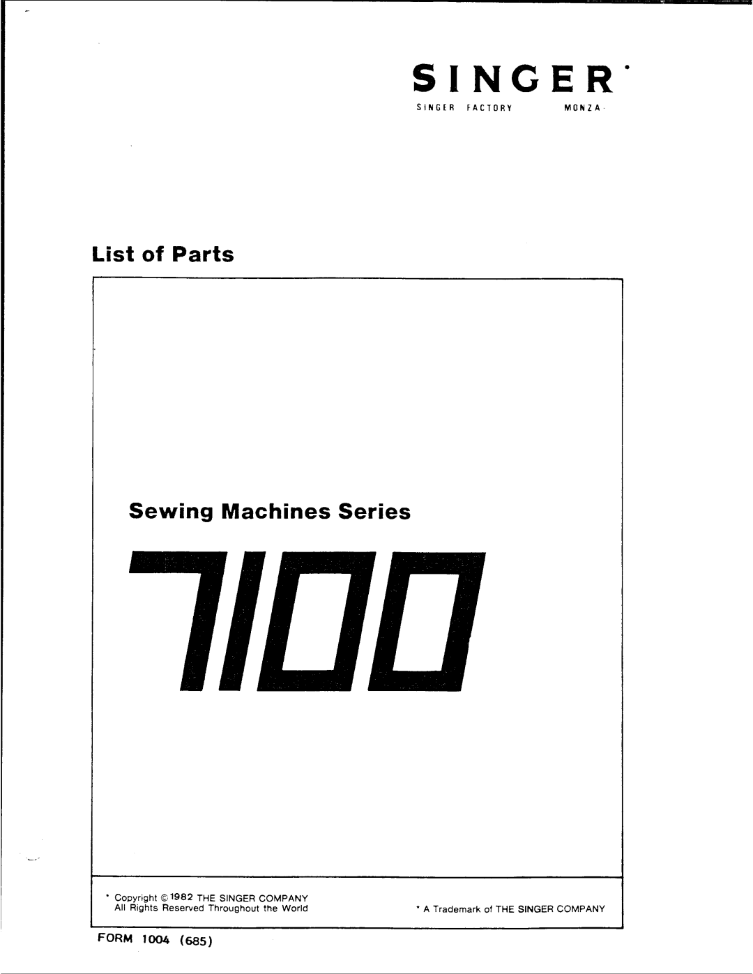 Singer 7100 SERIES manual 