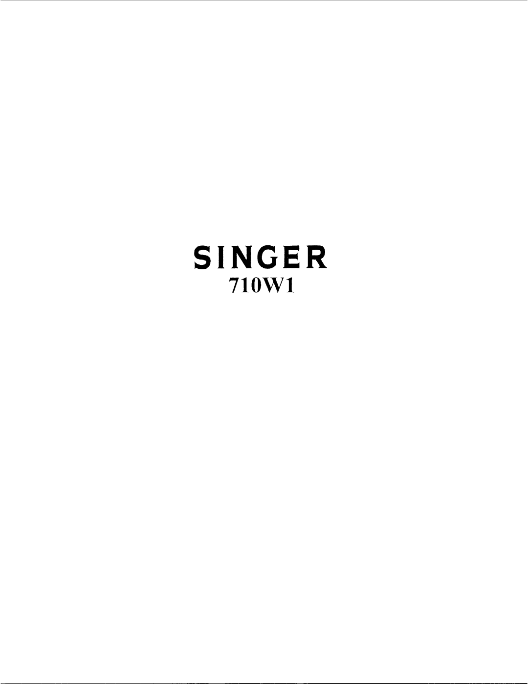 Singer 710W1 manual 