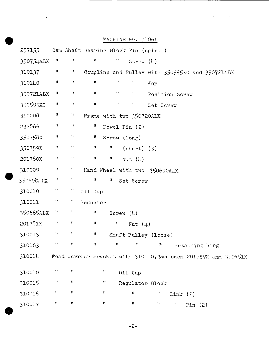 Singer 710W1 manual 