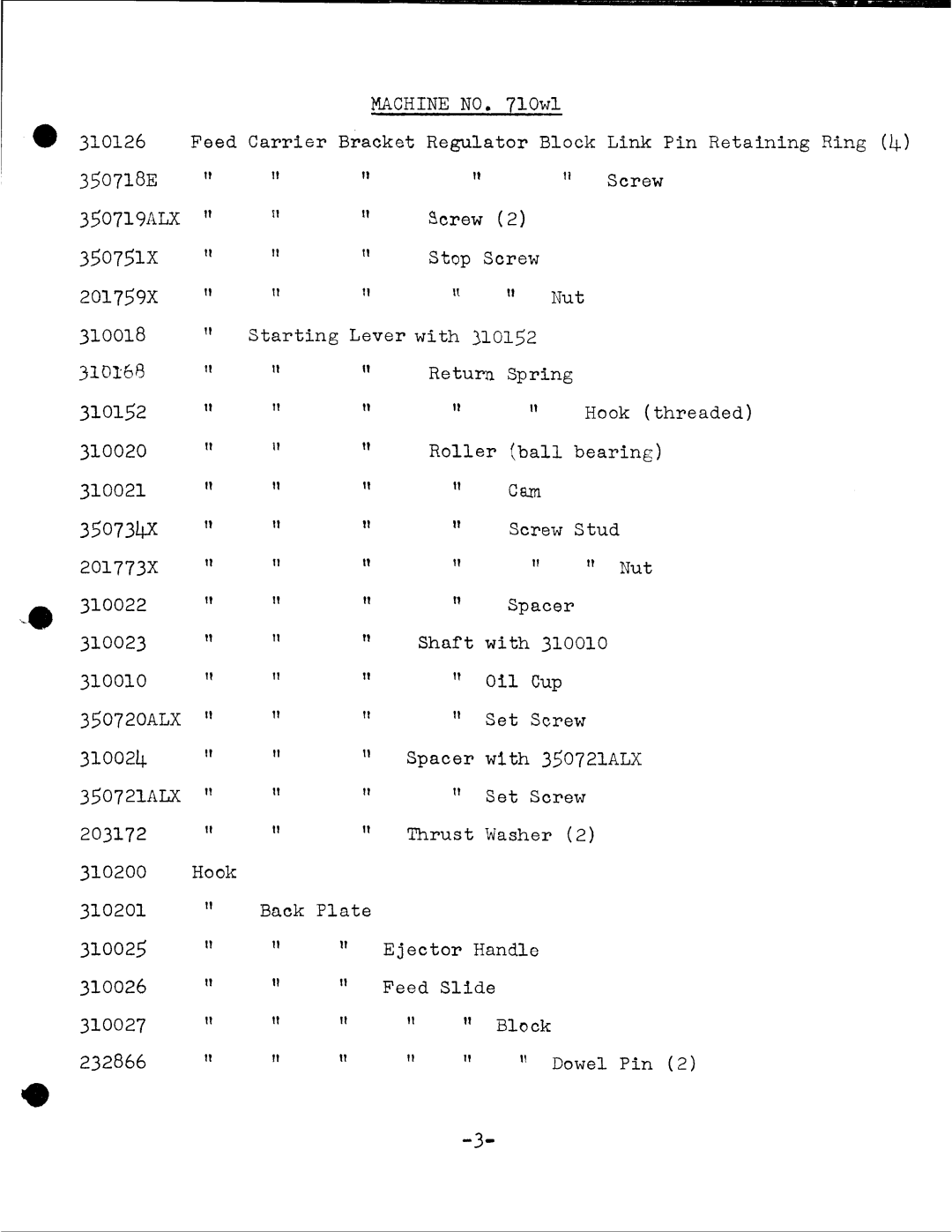 Singer 710W1 manual 