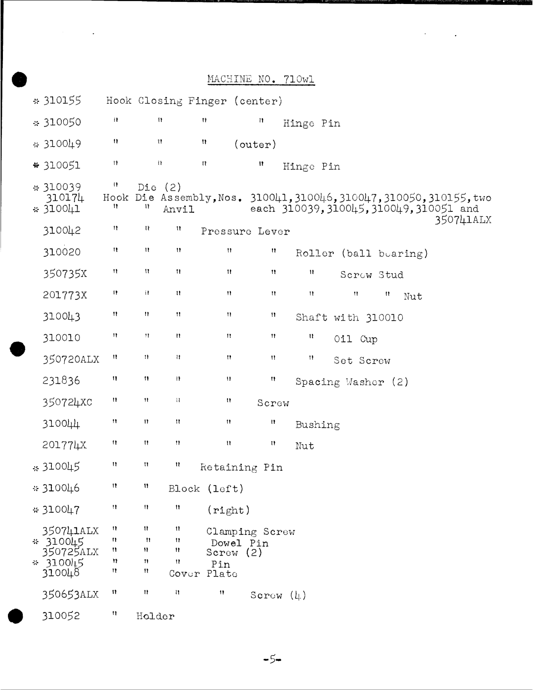 Singer 710W1 manual 