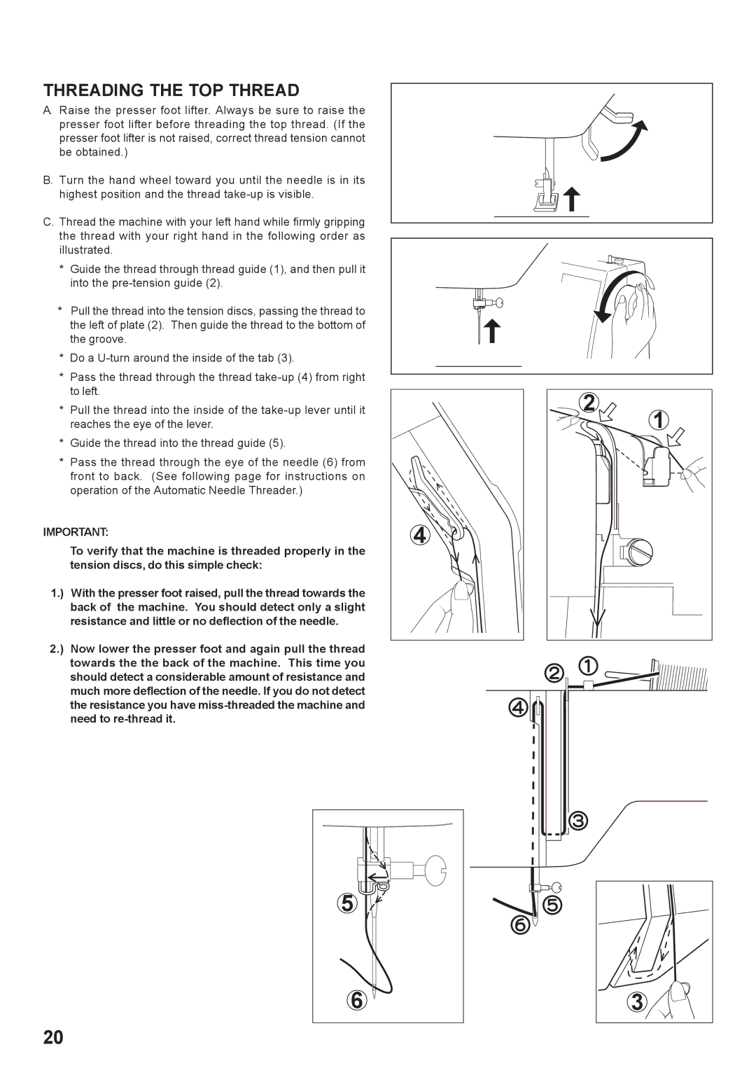 Singer 7466 instruction manual Threading the TOP Thread 