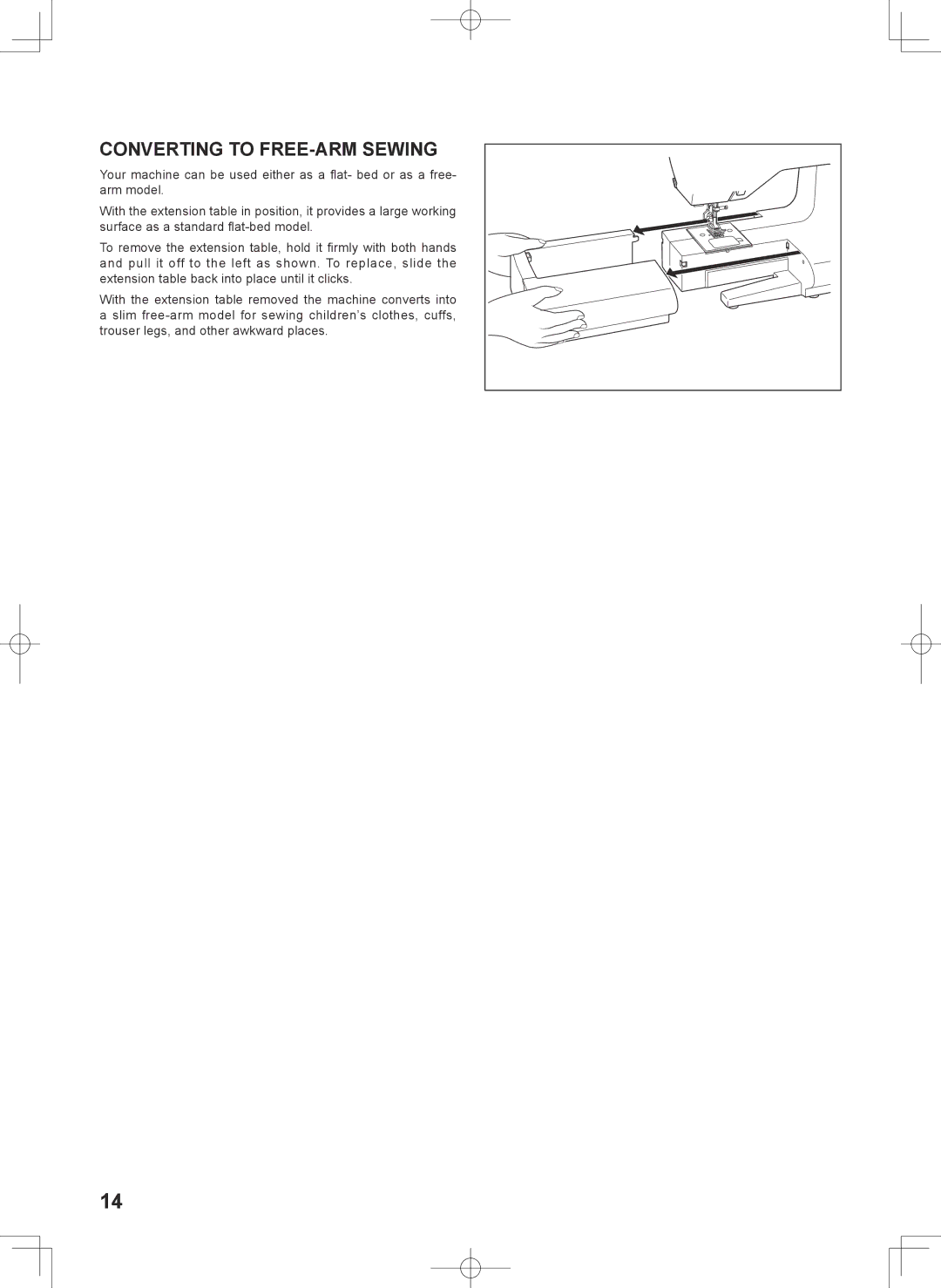 Singer 7467S instruction manual Converting to FREE-ARM Sewing 