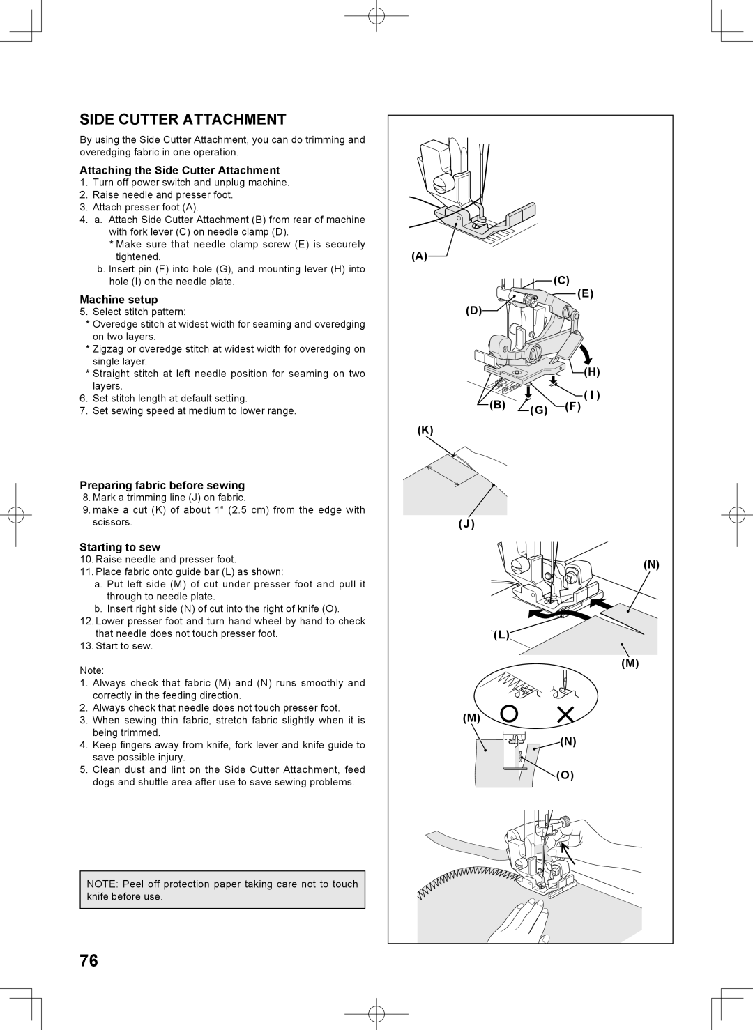 Singer 7467S instruction manual Attaching the Side Cutter Attachment 