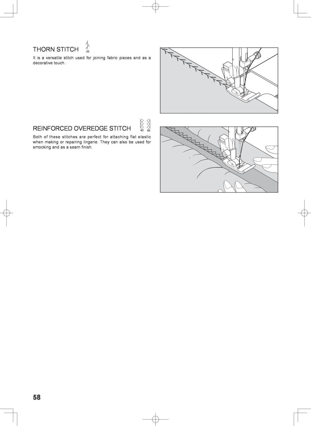 Singer 7467S instruction manual Thorn Stitch, Reinforced Overedge Stitch 