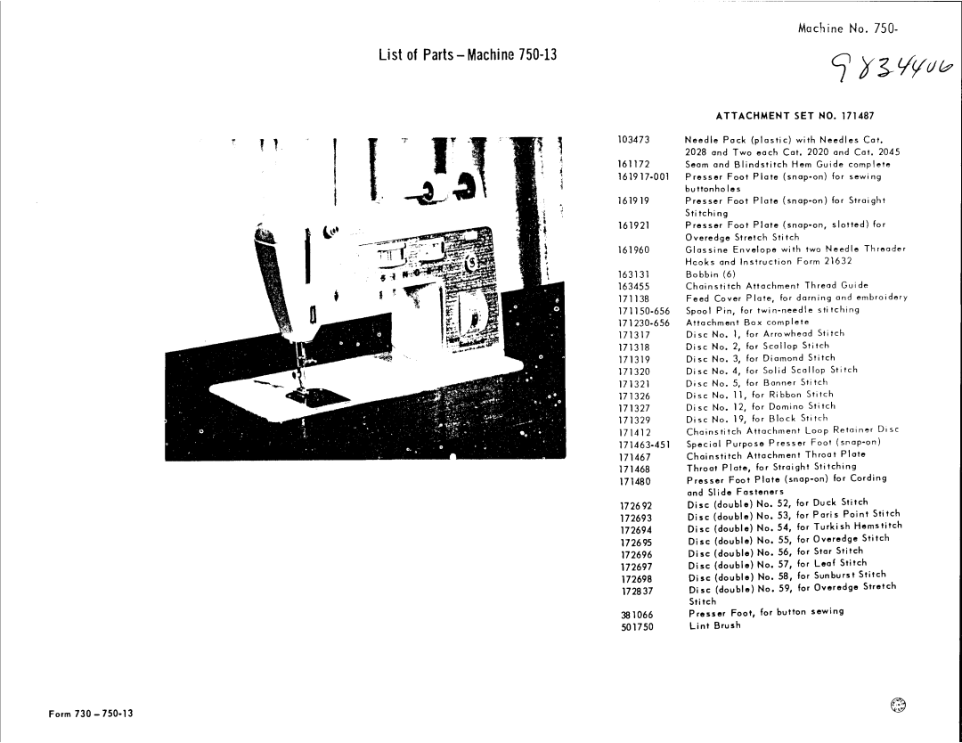 Singer 750-13 manual 