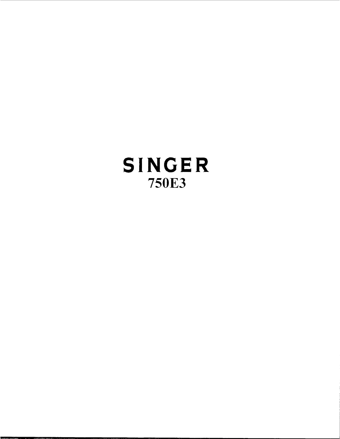 Singer 750E3 manual 