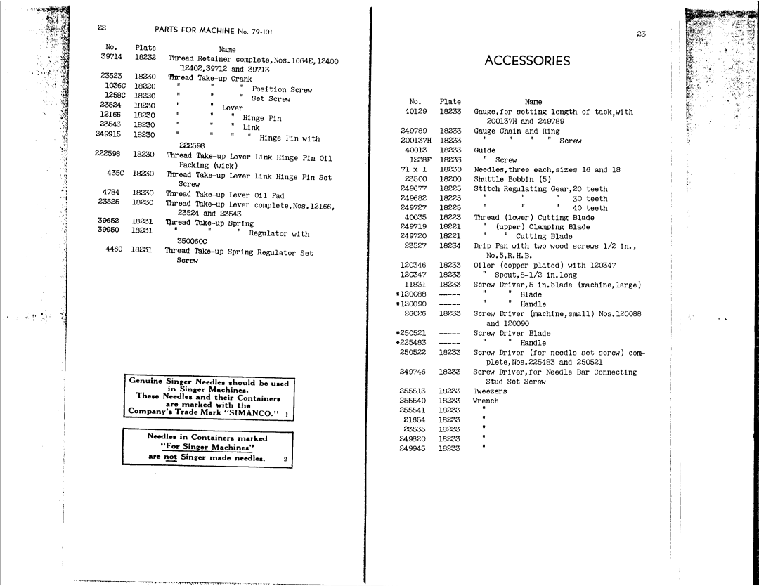 Singer 79-101 manual 