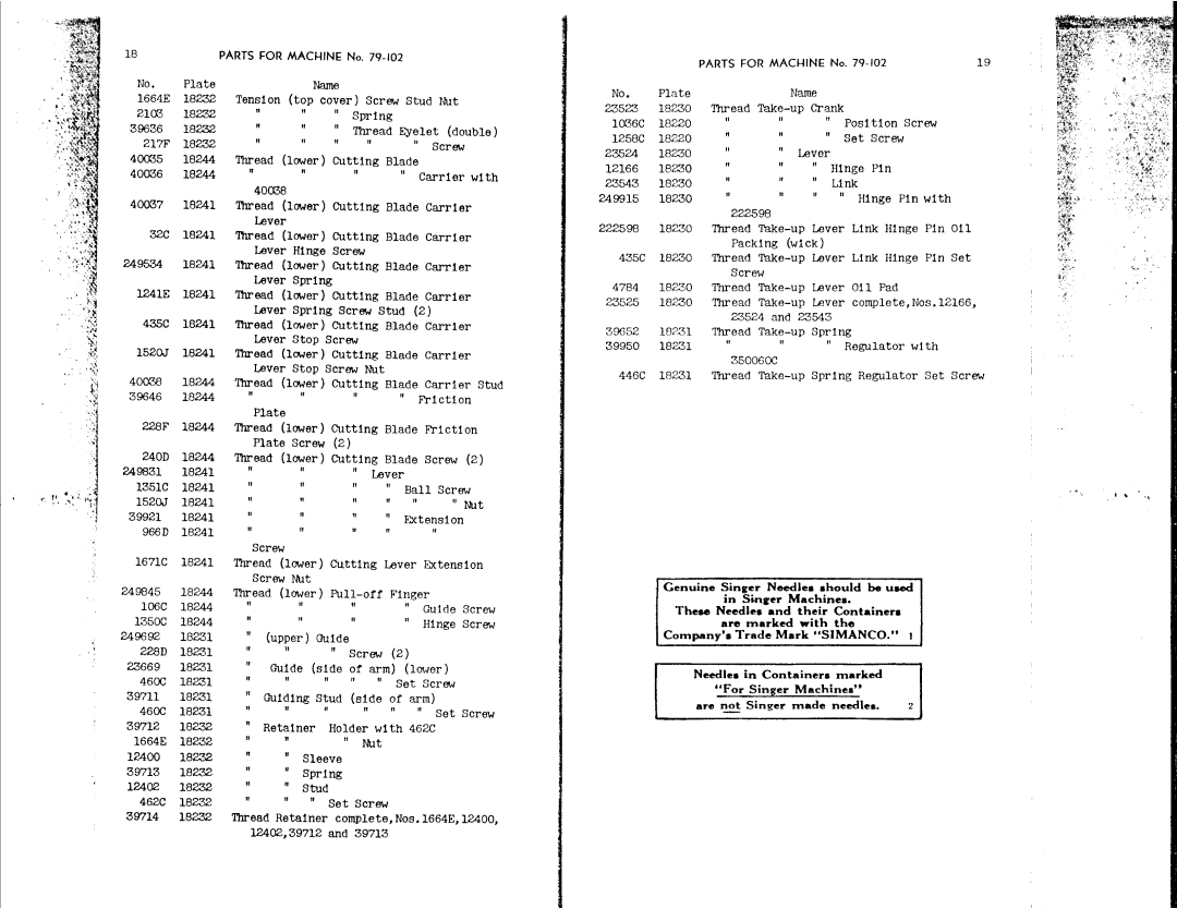 Singer 79-102 manual 