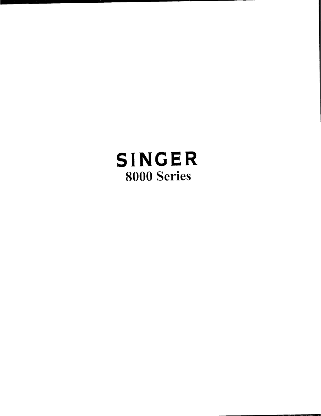 Singer 8000 Series manual 