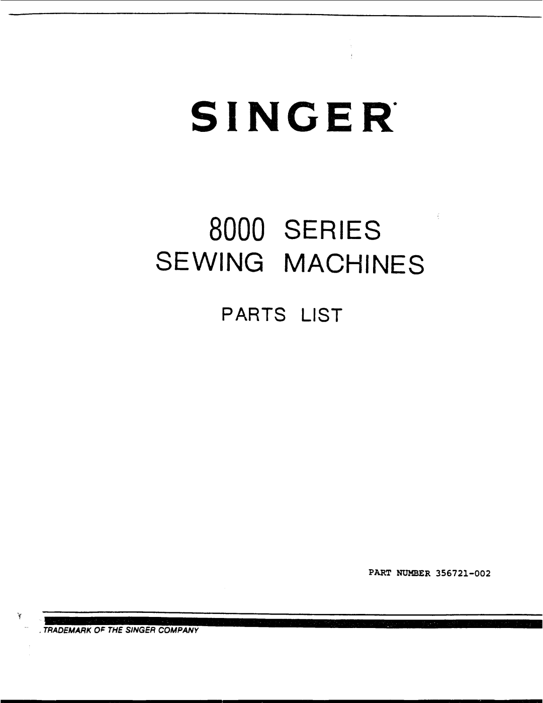 Singer 8000 Series manual 