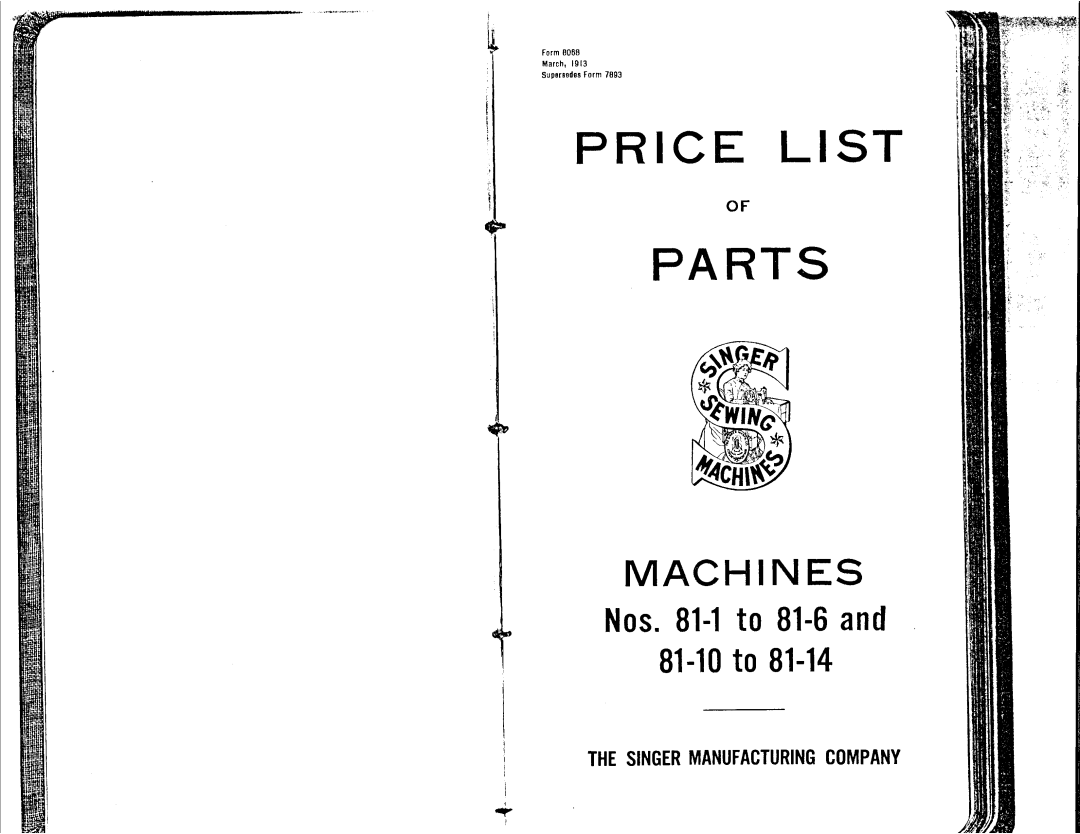 Singer 81-10 to 81-14, 81-1 to 81-6 manual 