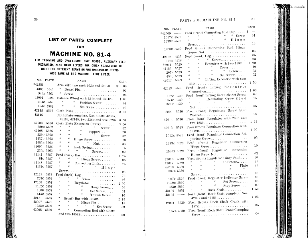 Singer 81-1 to 81-6, 81-10 to 81-14 manual 