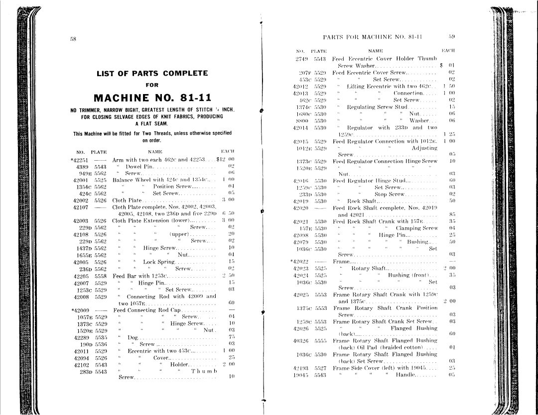 Singer 81-1 to 81-6, 81-10 to 81-14 manual 