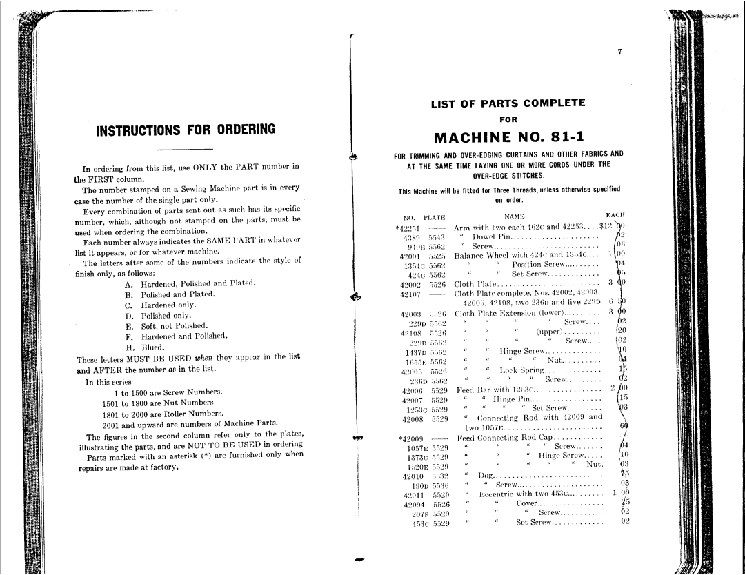 Singer 81-10 to 81-14, 81-1 to 81-6 manual 