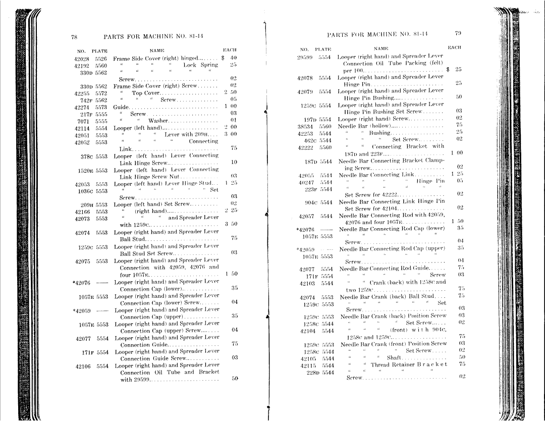 Singer 81-1 to 81-6, 81-10 to 81-14 manual 