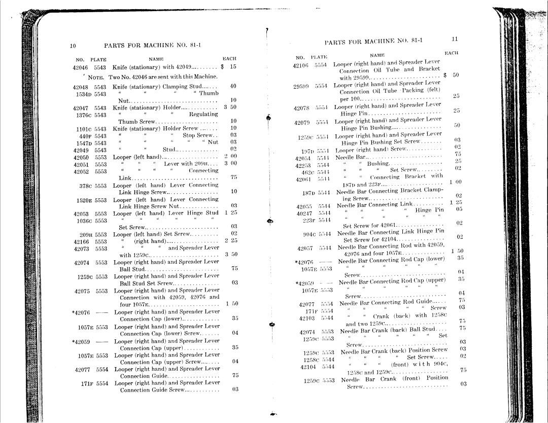 Singer 81-1 to 81-6, 81-10 to 81-14 manual 