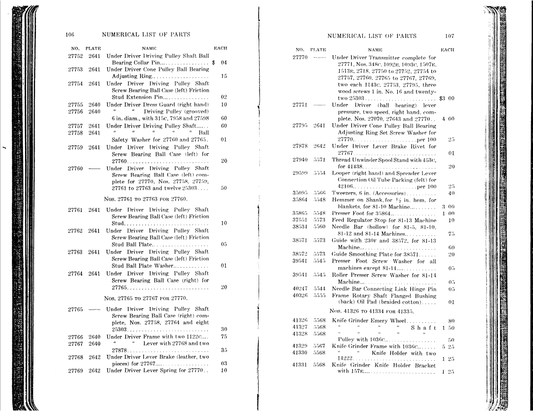 Singer 81-10 to 81-14, 81-1 to 81-6 manual 