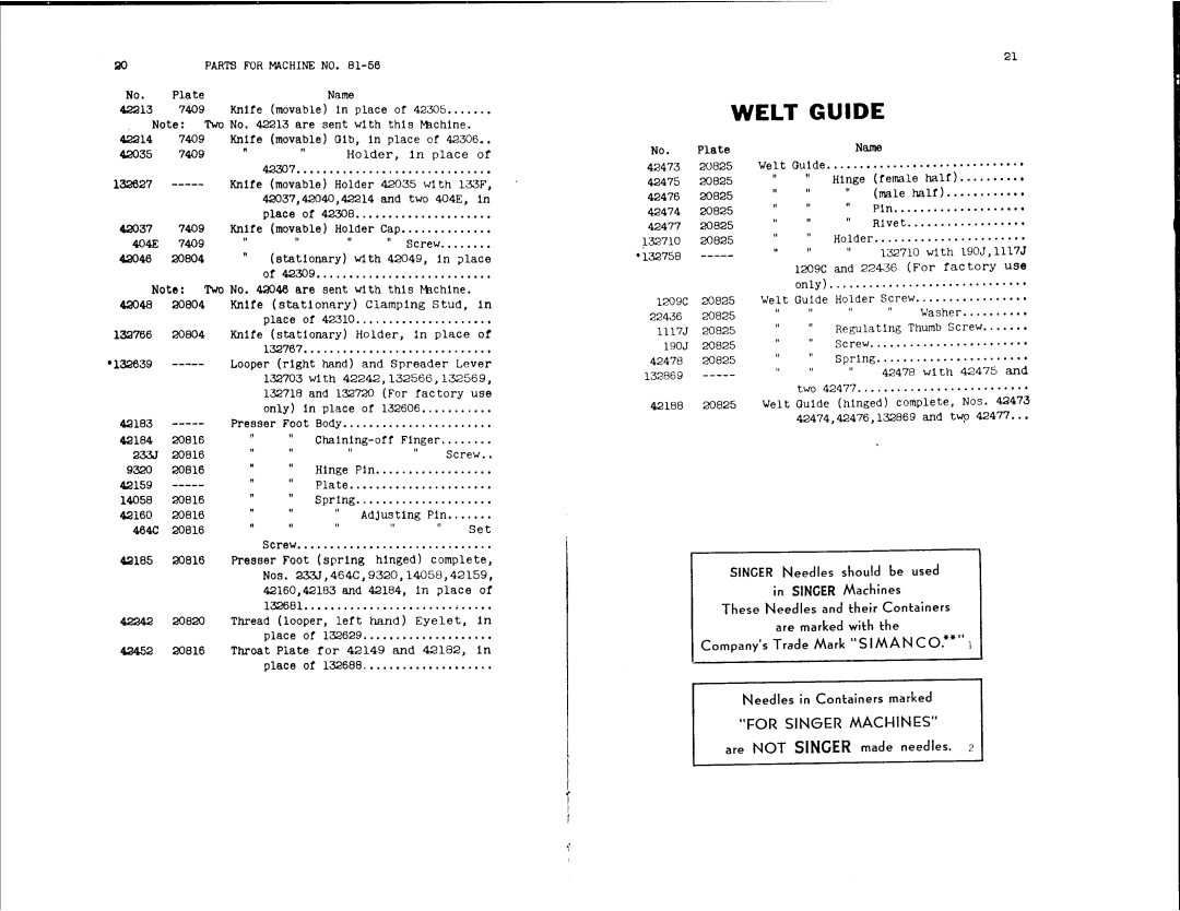 Singer 81-53, 81-56 manual 