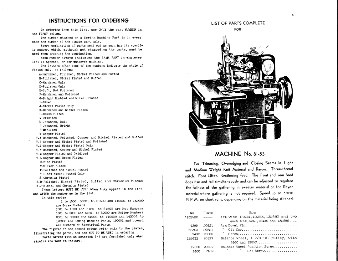 Singer 81-53, 81-56 manual 