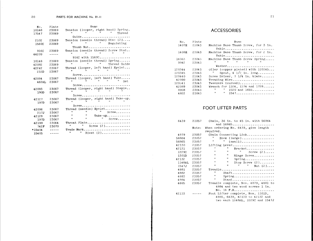 Singer 81-11, 81-7 manual 