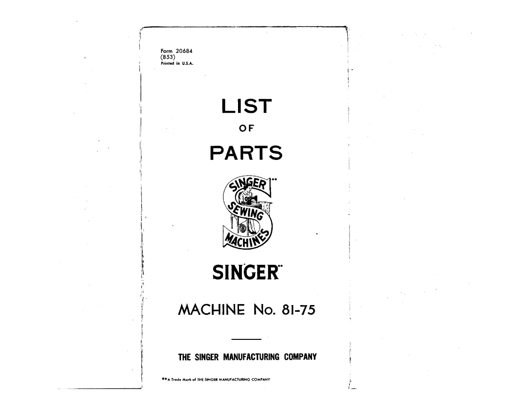 Singer 81-75 manual 