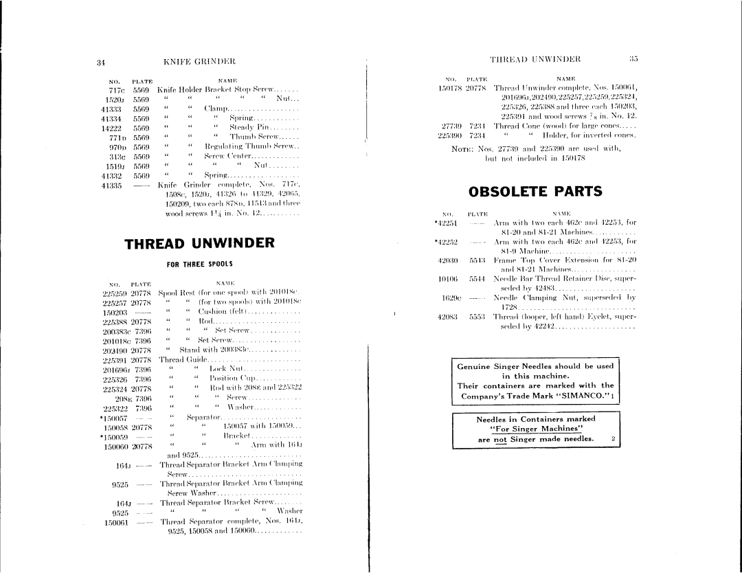 Singer 81-9, 81-21, 81-20 manual 