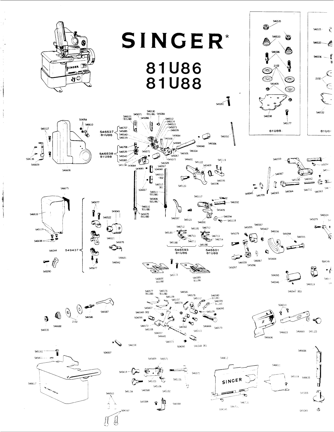 Singer 81U86, 81U88 manual 