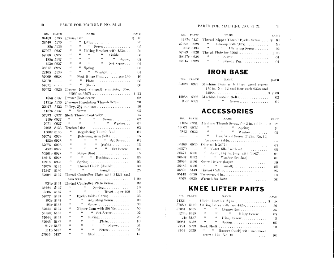 Singer 82-21 manual 