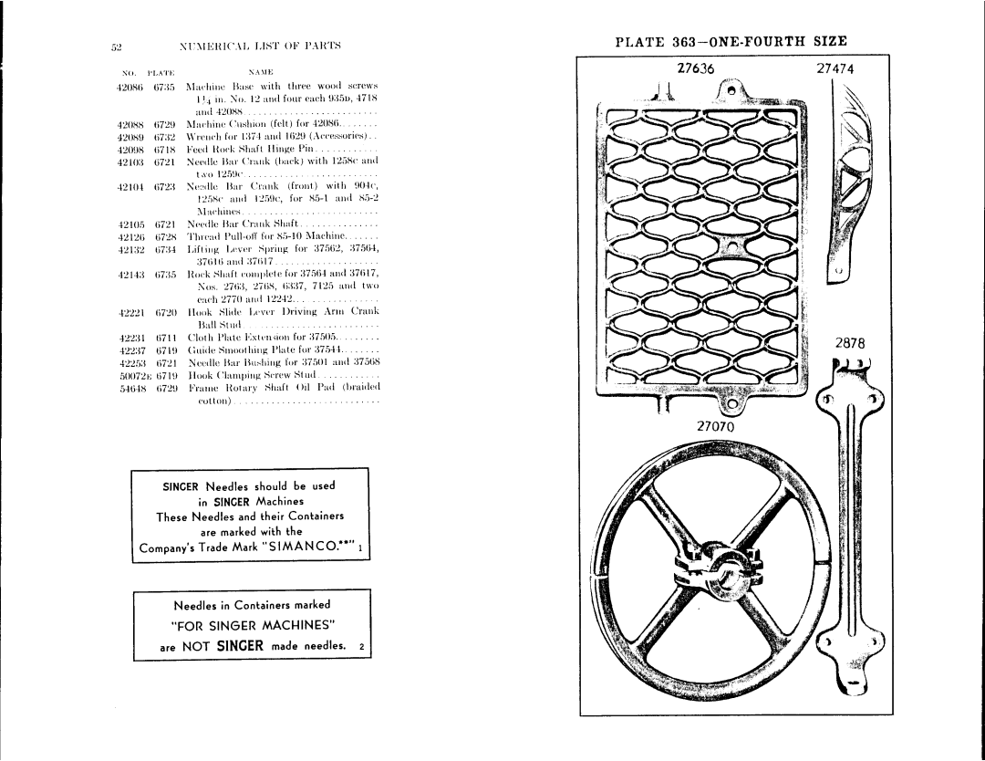 Singer 85-2, 85-10 manual 