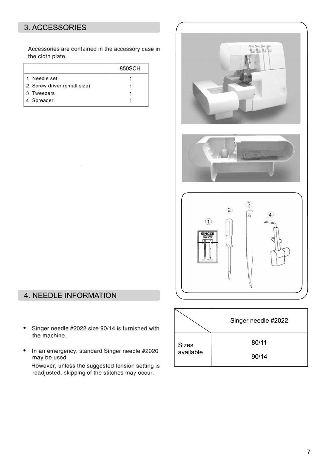 Singer 850CSH instruction manual 