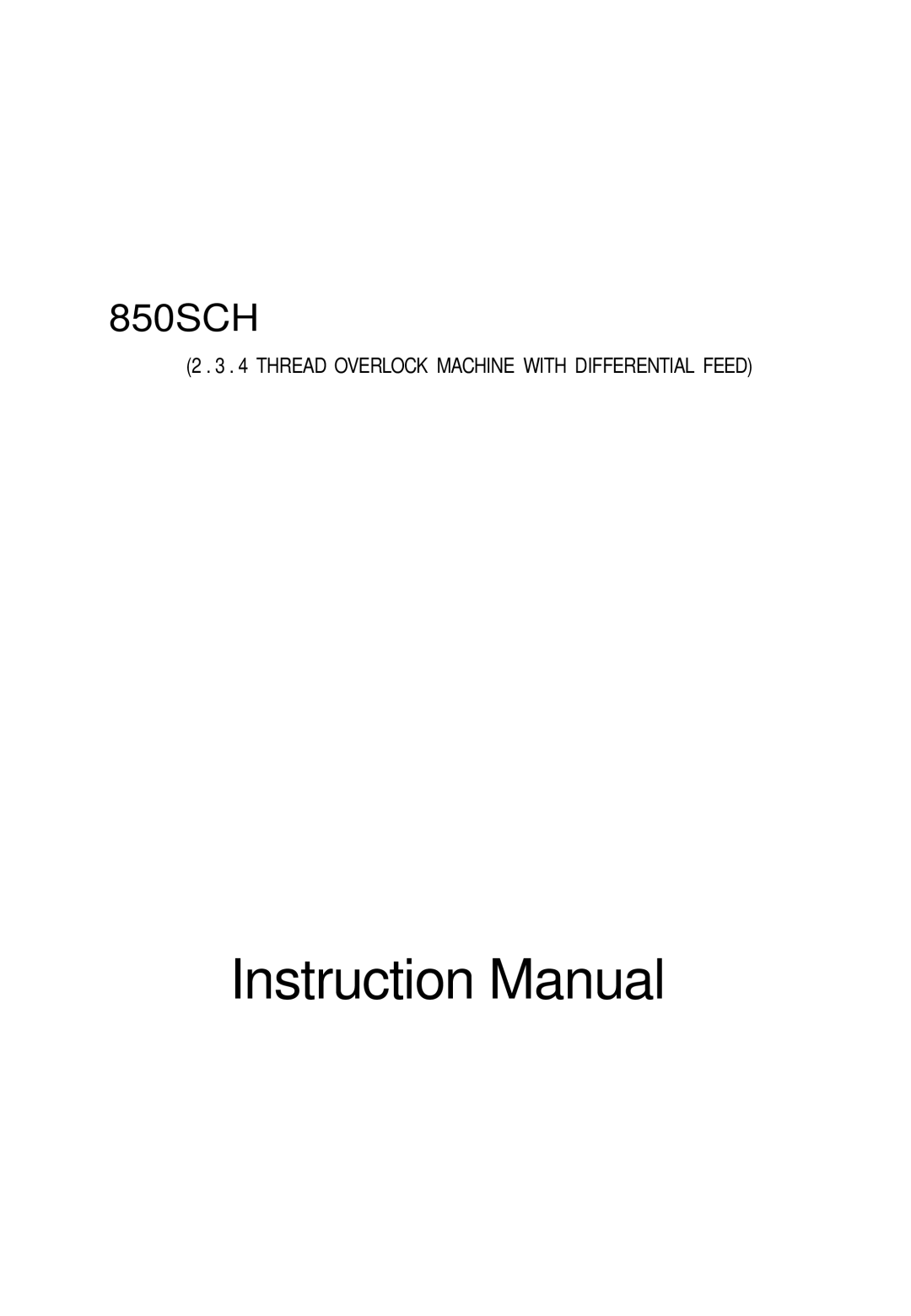 Singer 850CSH instruction manual 850SCH 