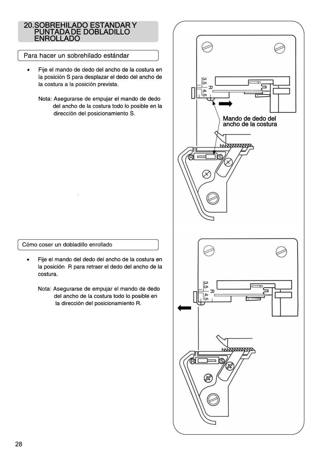 Singer 850CSH instruction manual Sobrehilado Estanda R Y Puntada DE Dobladillo EN Rollado 