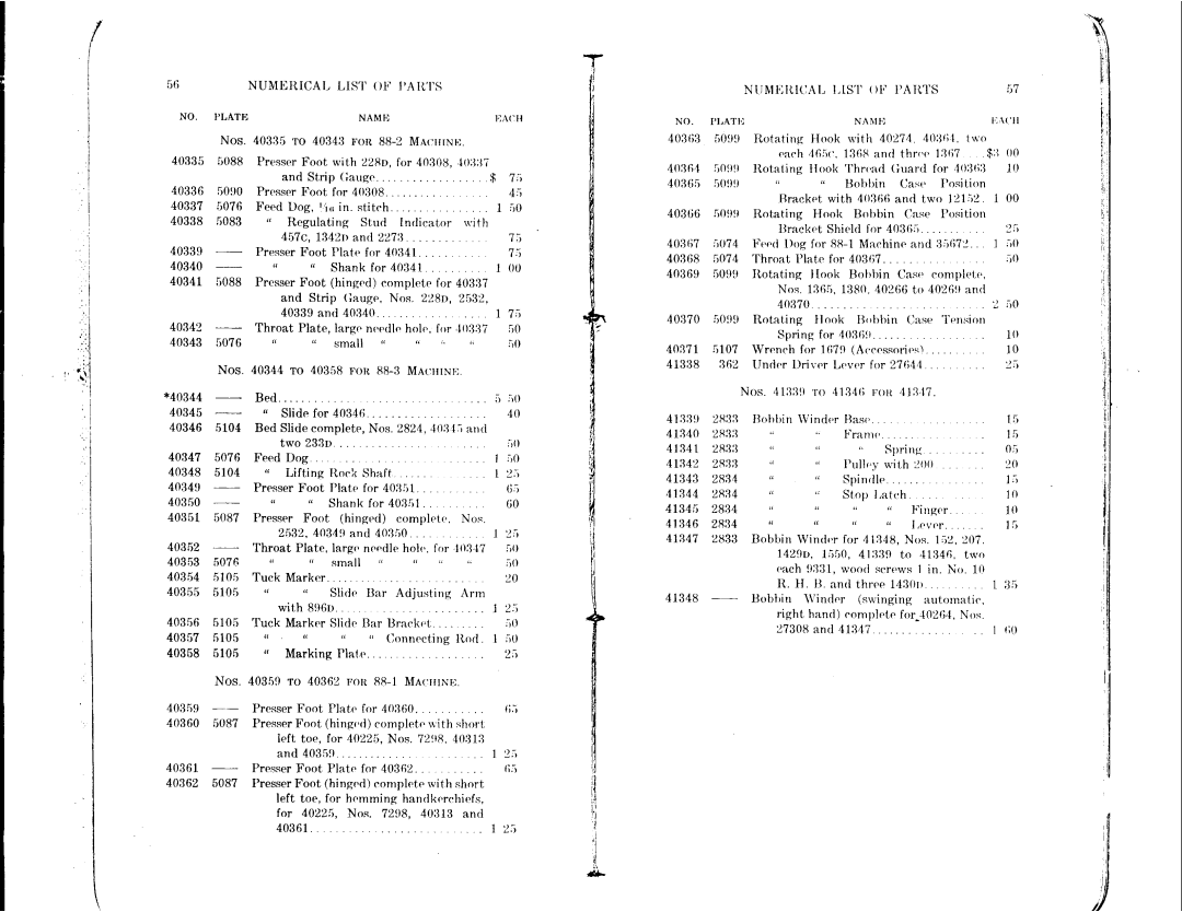 Singer 88-3, 88-1 manual 