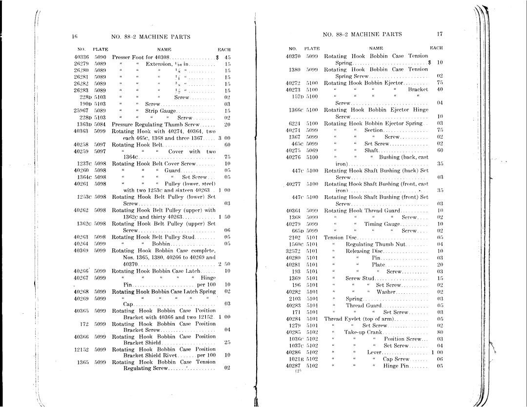 Singer 88-3, 88-1 manual 