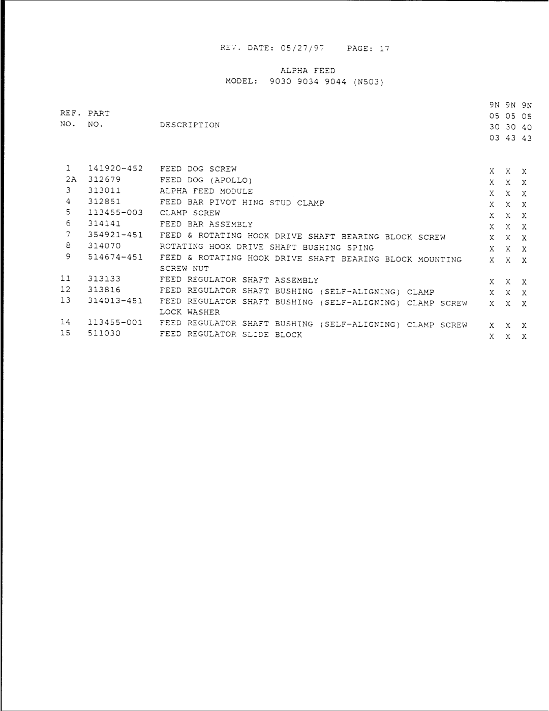 Singer 9030, 9044, 9034 manual 