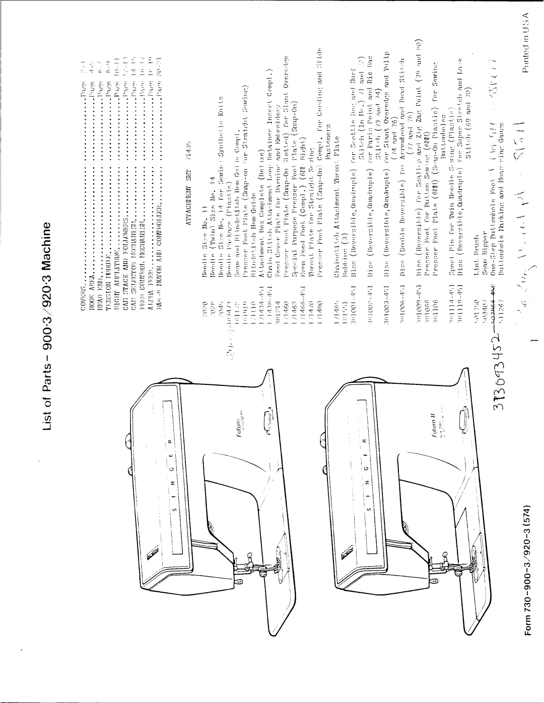 Singer 920-3, 900-3 manual 