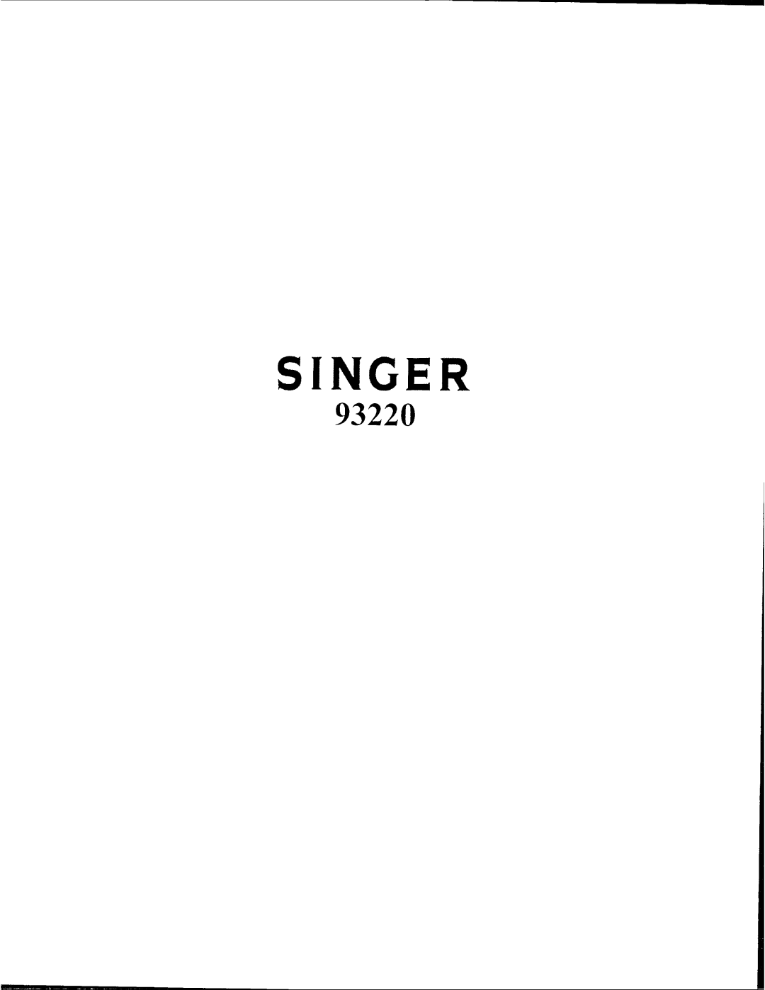 Singer 93220 manual 