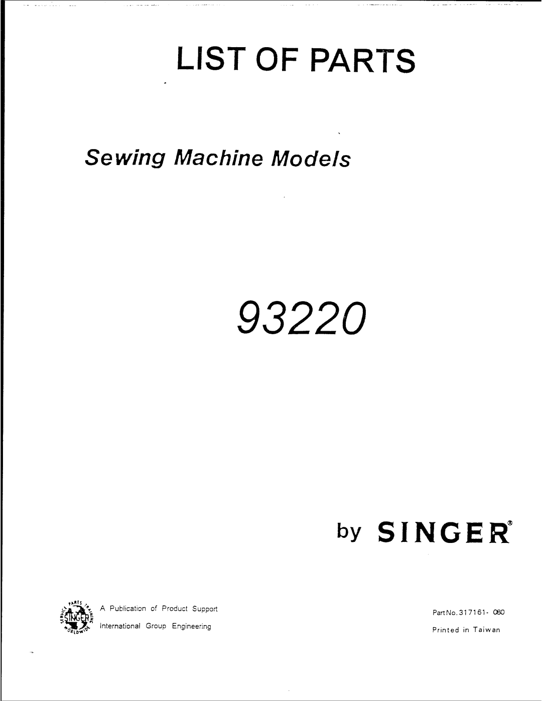 Singer 93220 manual 