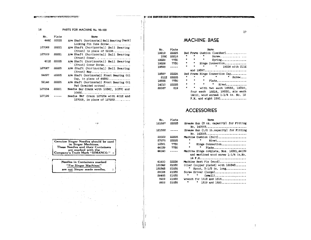 Singer 96-86, 96-100, 96-80 manual 