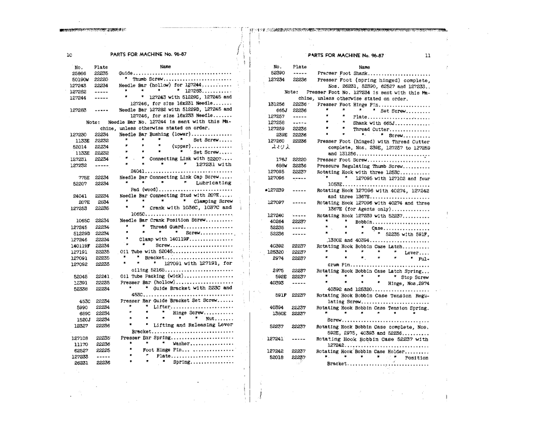 Singer 96-87, 96-107 manual 