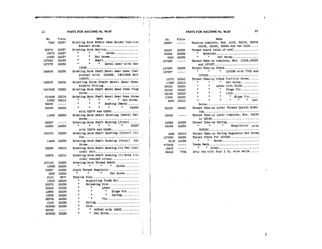 Singer 96-107, 96-87 manual 