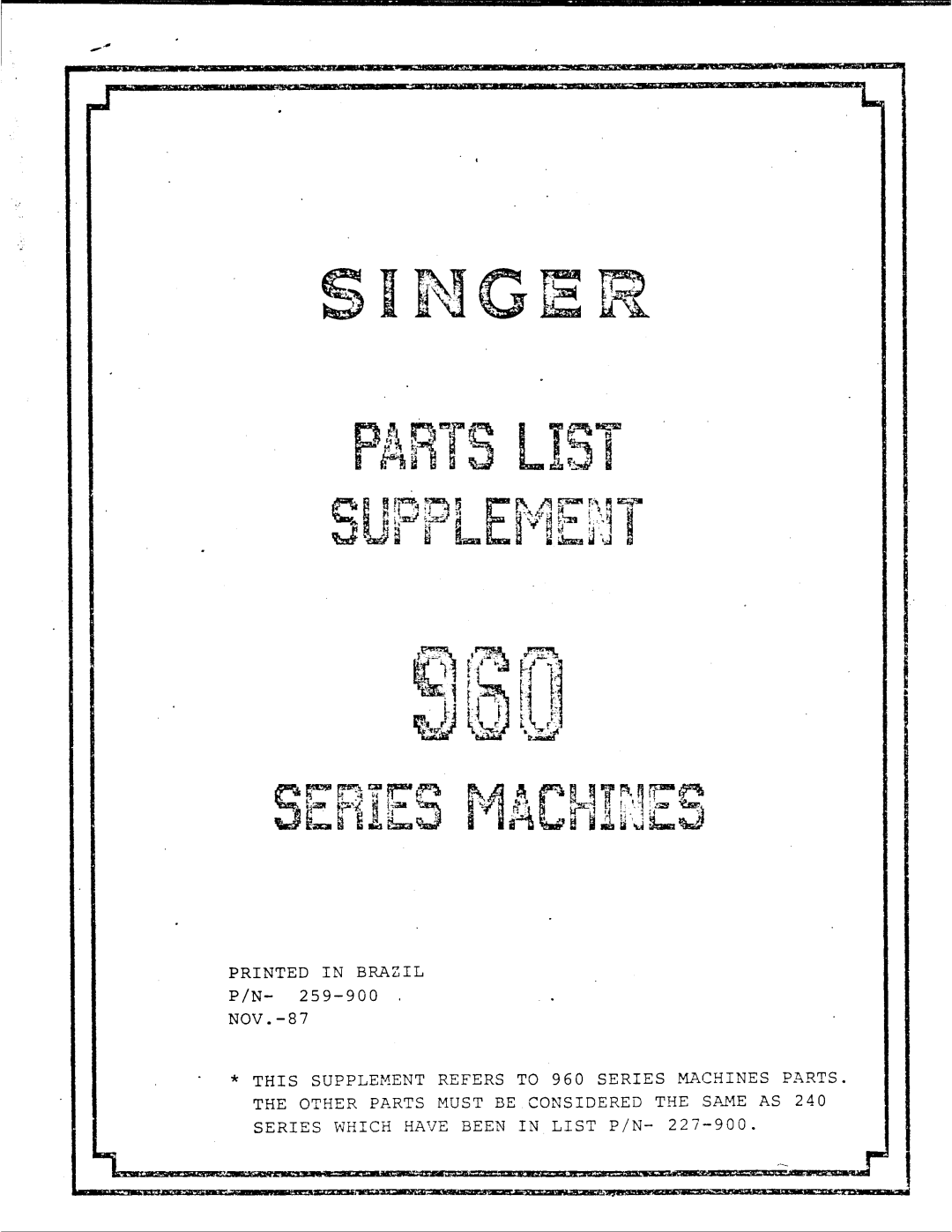 Singer 960 manual 