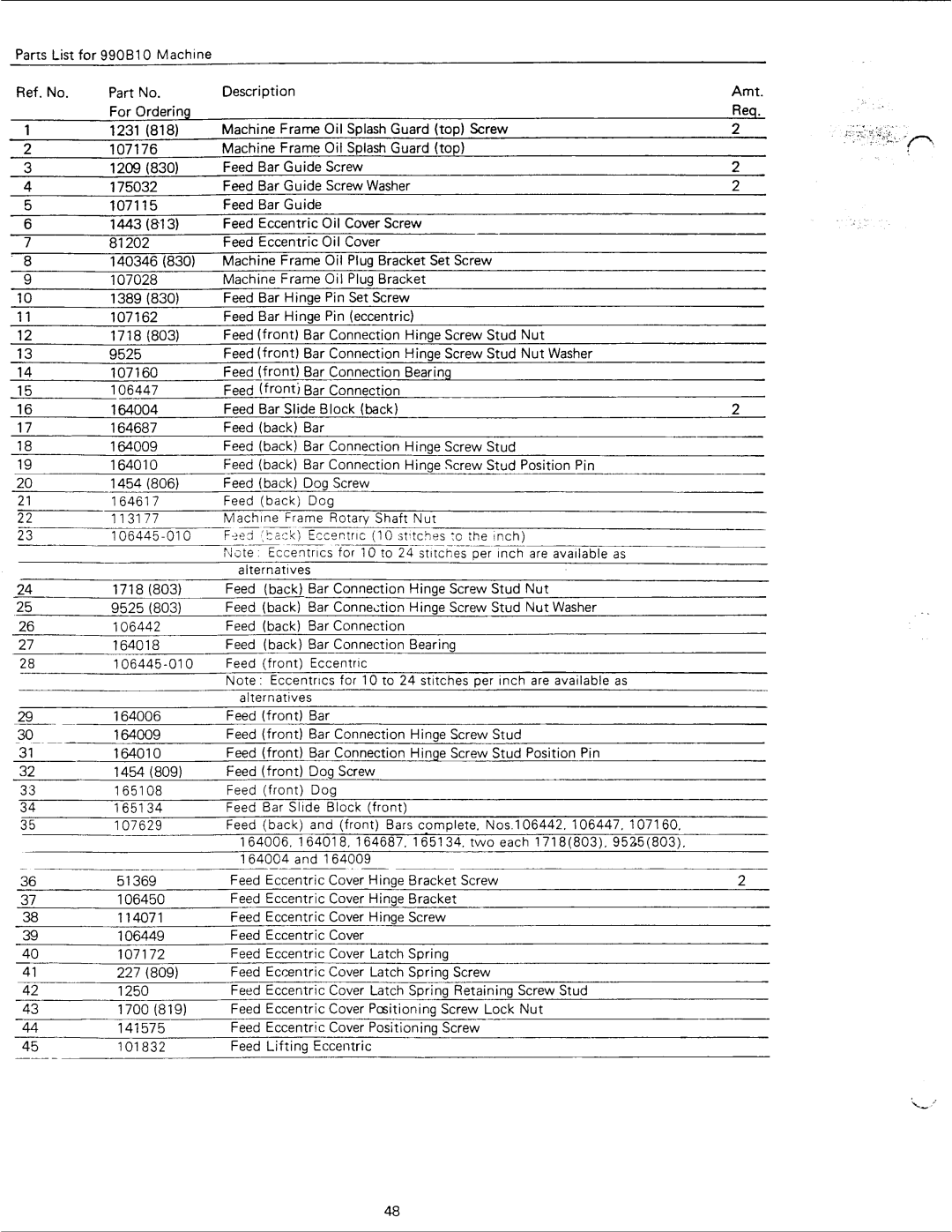 Singer 990B10, 990B11 manual 