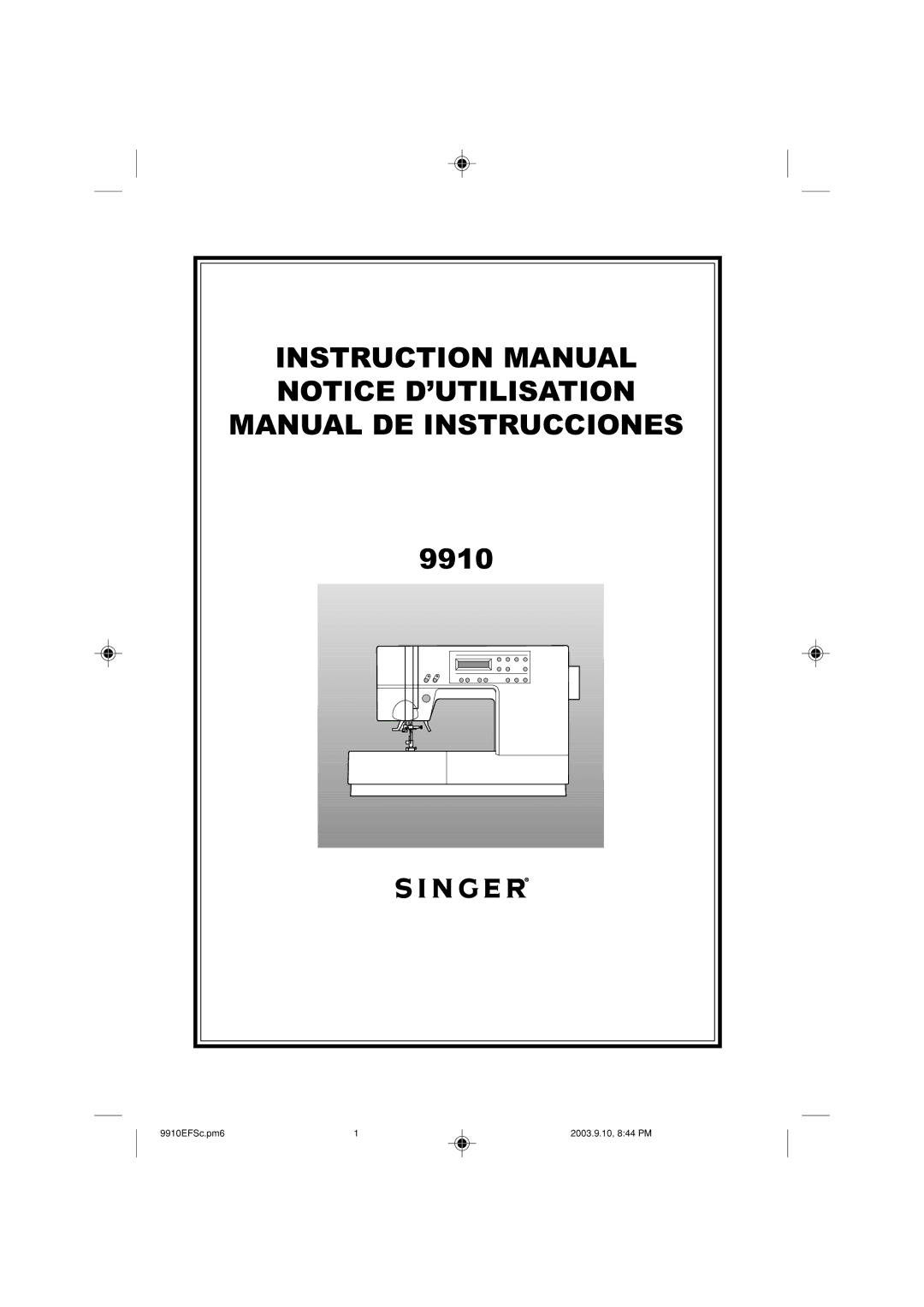 Singer 9910EFSC.PM6 instruction manual 