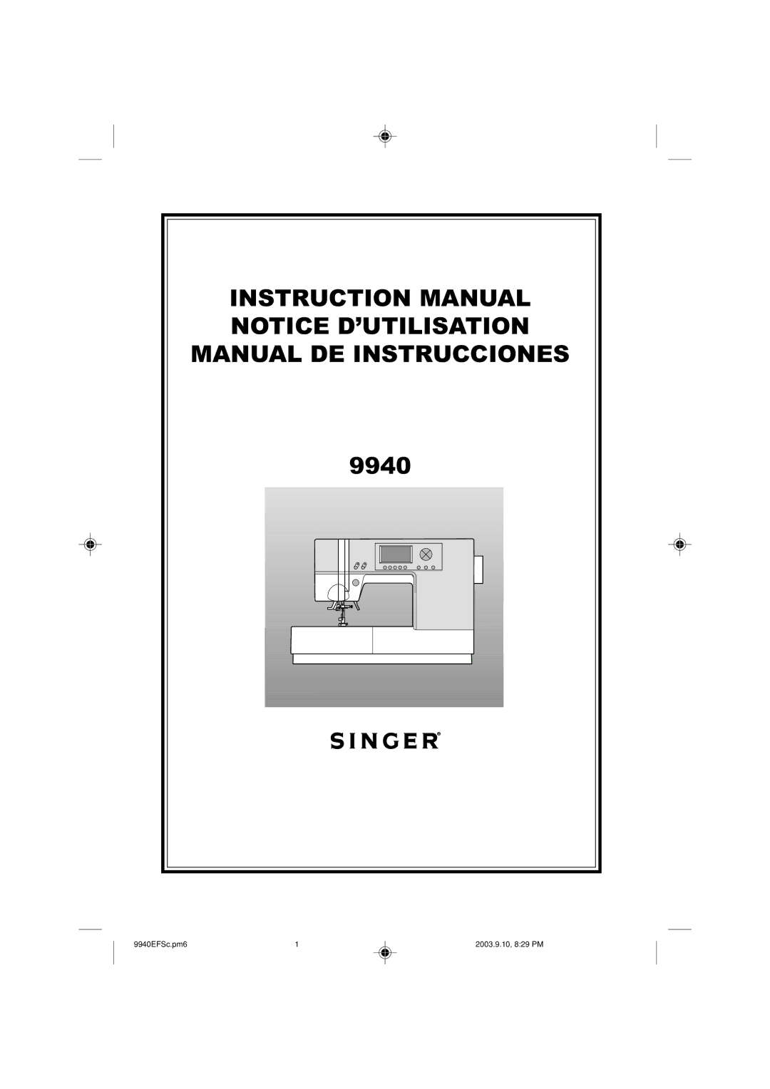 Singer 9940 instruction manual 