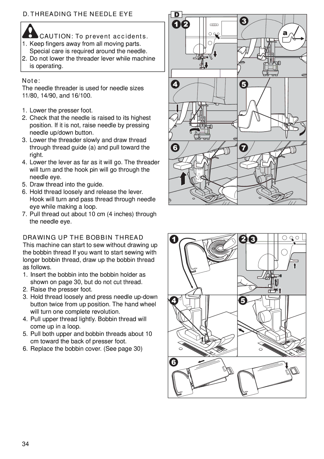 Singer 9985 instruction manual Threading the Needle EYE 