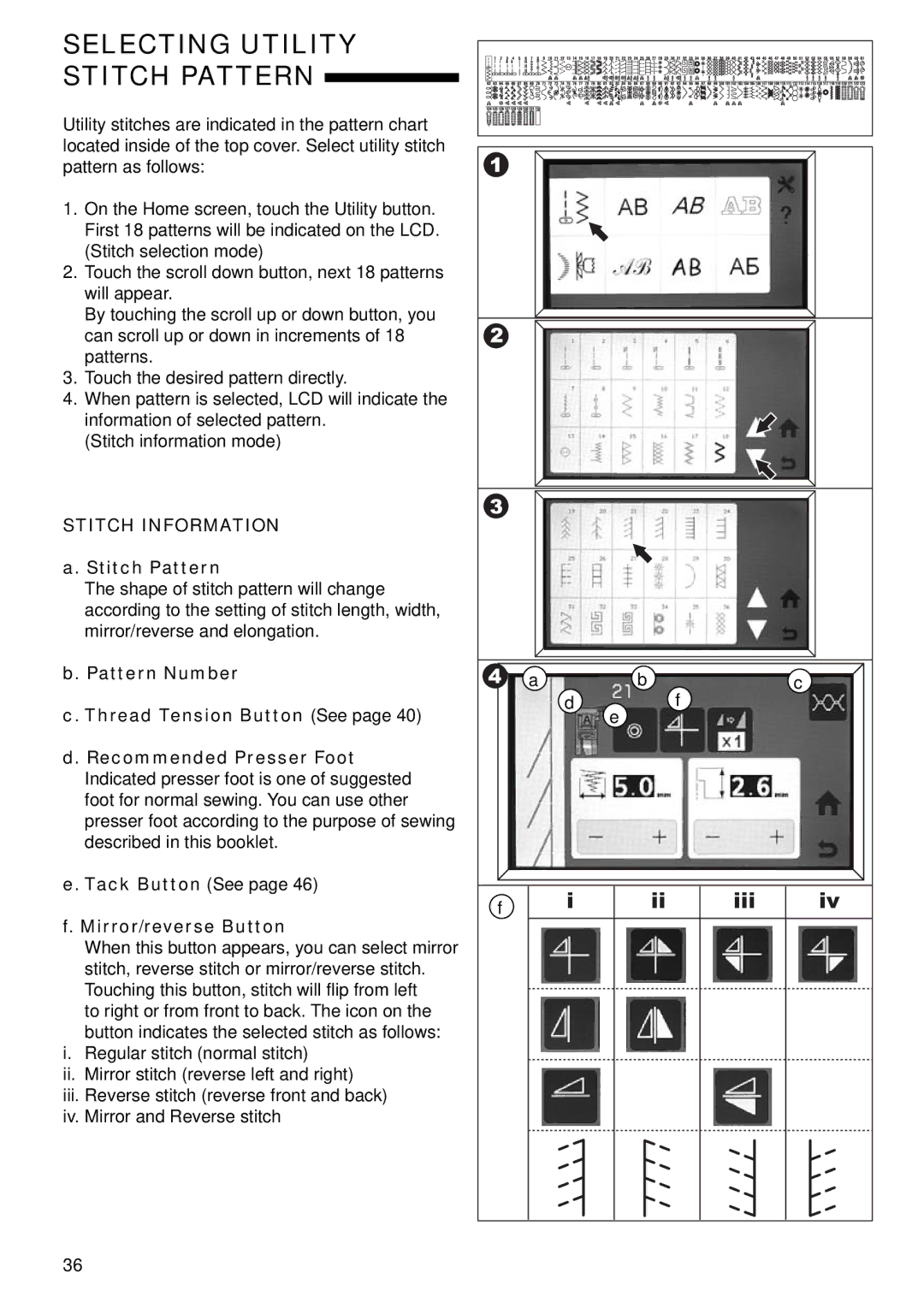 Singer 9985 Selecting Utility Stitch Pattern, Stitch Information, Pattern Number Thread Tension Button See 