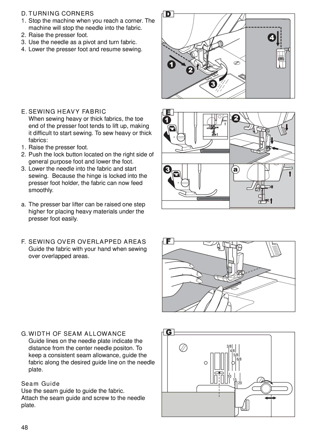 Singer 9985 instruction manual Turning Corners 